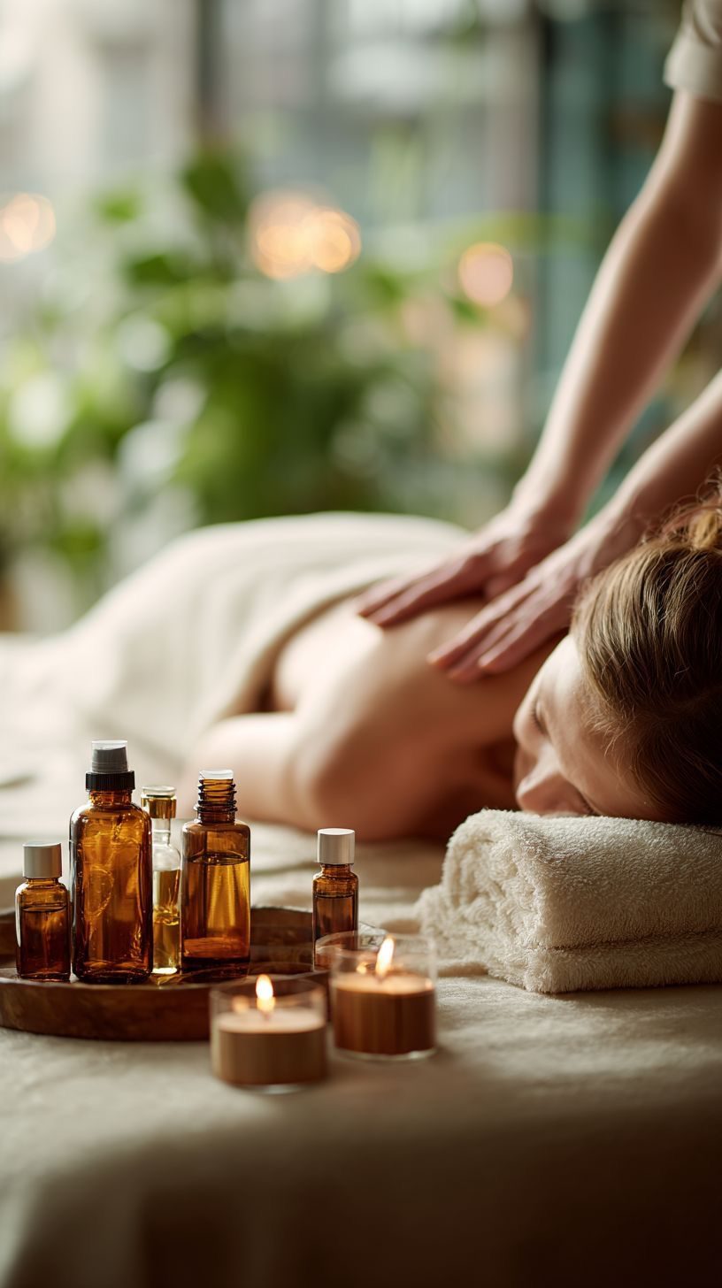 Therapist giving an aromatherapy massage