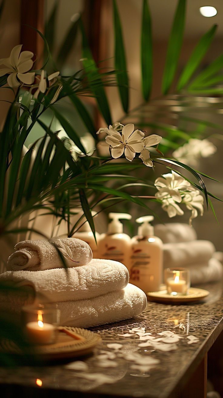 Towels and candles